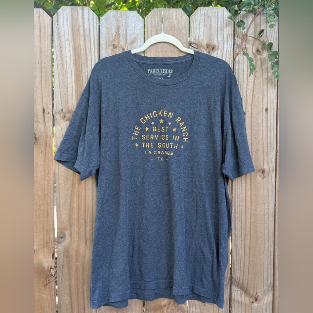 Paris Texas Dark Gray Tee with Gold Print